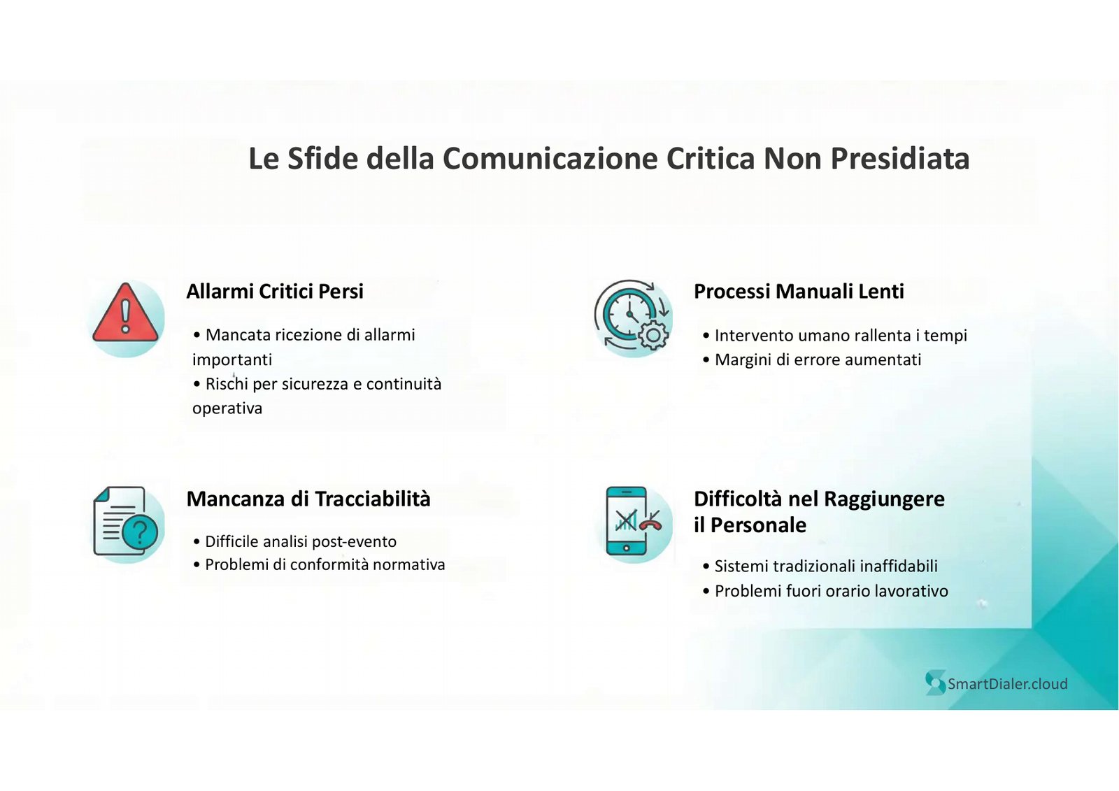 Sfide della comunicazione critica non presidiata